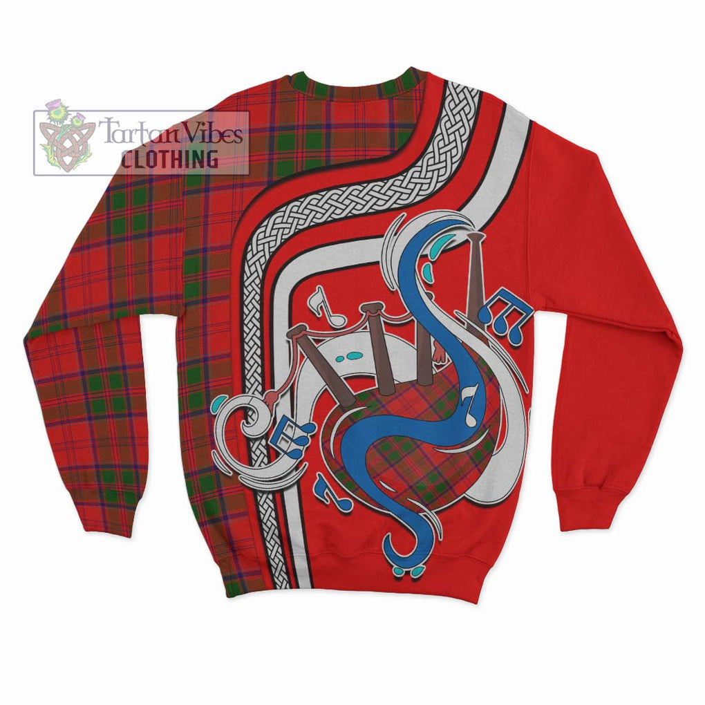 Tartan Vibes Clothing Grant Modern Tartan Sweatshirt with Epic Bagpipe Style