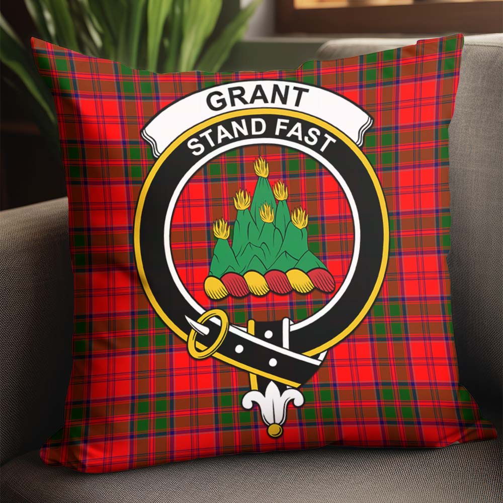 Grant Modern Tartan Pillow Cover with Family Crest - Tartanvibesclothing