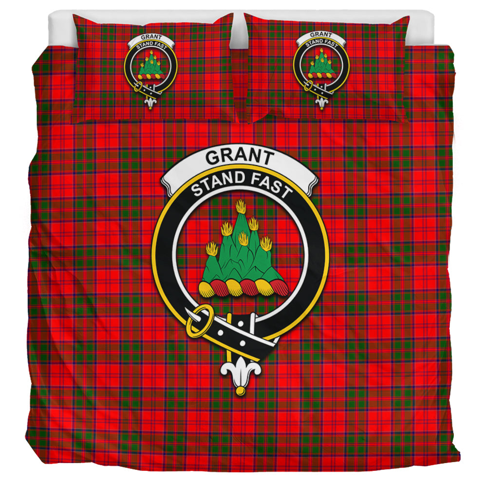 Grant Modern Tartan Bedding Set with Family Crest UK Bedding Set UK Super King 104*94 inch - Tartan Vibes Clothing