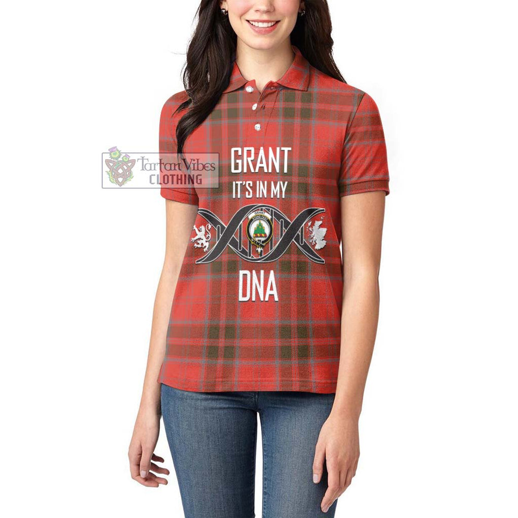 Grant Weathered Tartan Women's Polo Shirt with Family Crest DNA In Me Style Women - Tartanvibesclothing Shop