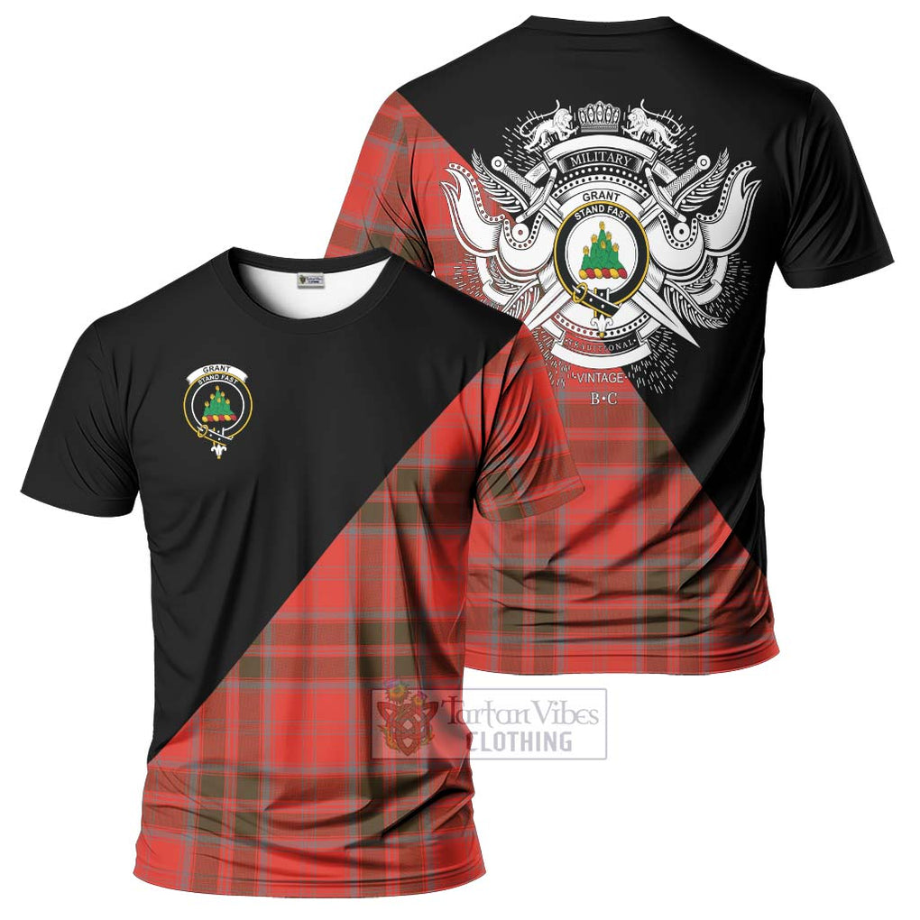 Grant Weathered Tartan T-Shirt with Family Crest and Military Logo Style Kid's Shirt - Tartanvibesclothing Shop