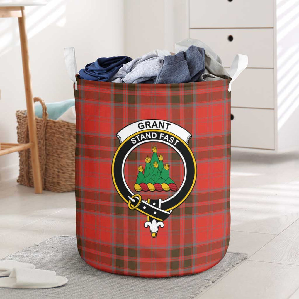 Grant Weathered Tartan Laundry Basket with Family Crest One Size - Tartanvibesclothing Shop