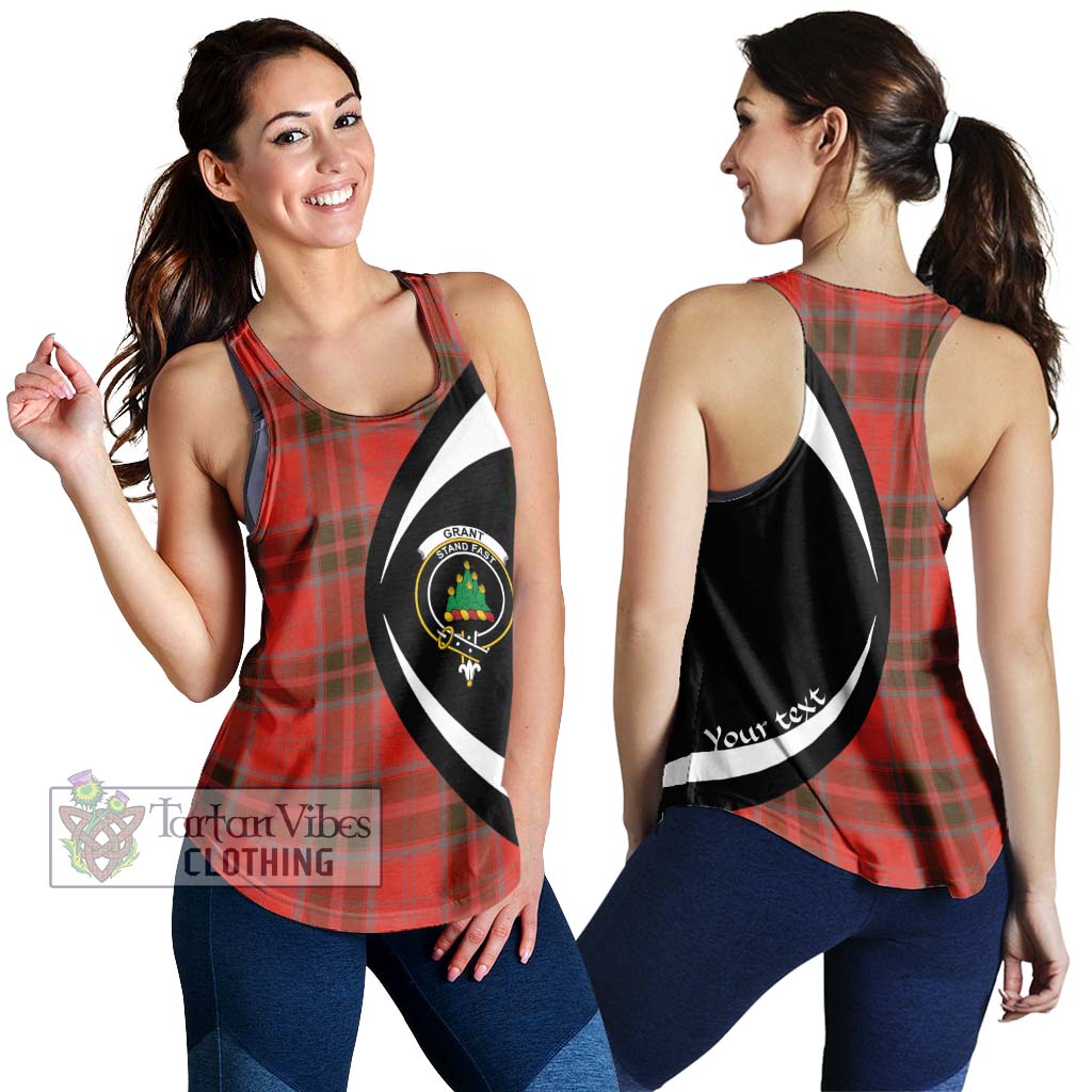 Grant Weathered Tartan Women's Racerback Tanks with Family Crest Circle Style 4XL - Tartan Vibes Clothing