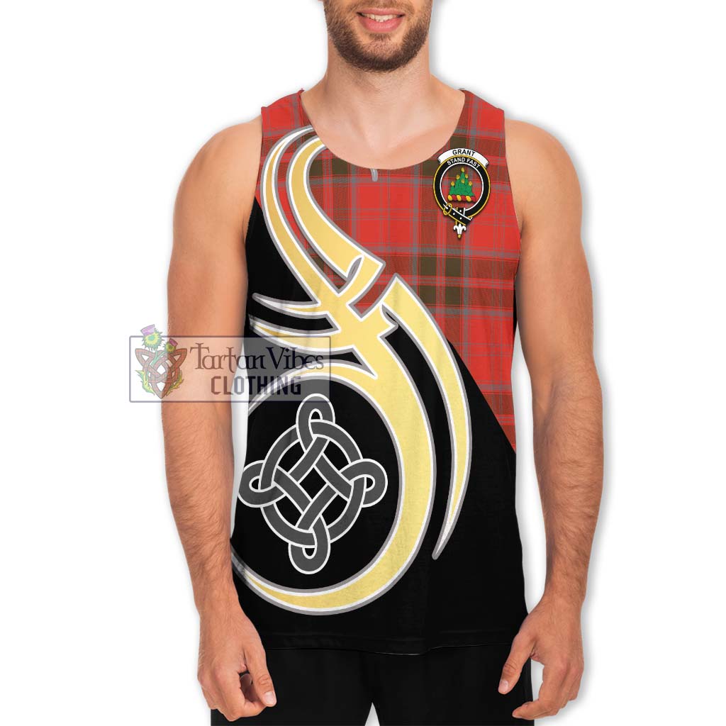 Grant Weathered Tartan Men's Tank Top with Family Crest and Celtic Symbol Style Men - Tartan Vibes Clothing