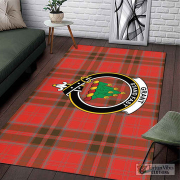 Grant Weathered Tartan Area Rug with Family Crest