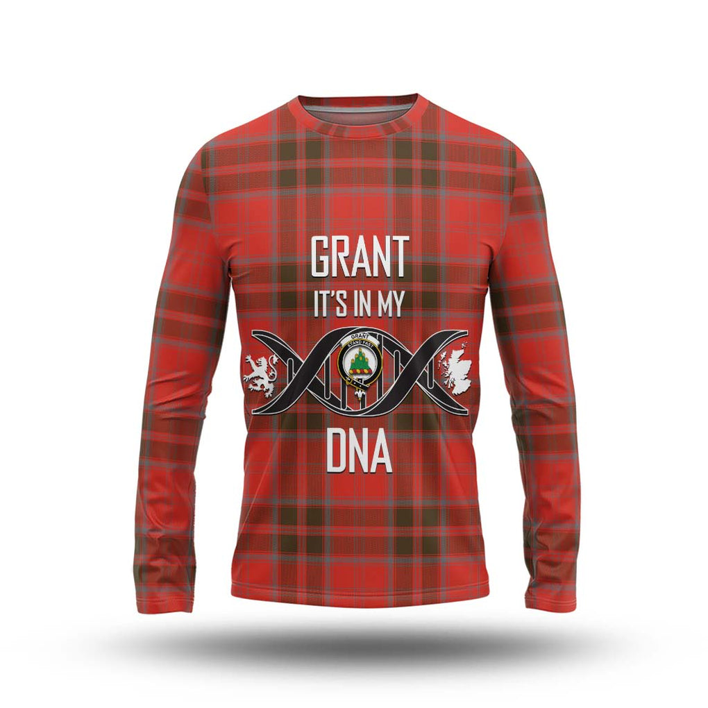 Grant Weathered Tartan Long Sleeve T-Shirt with Family Crest DNA In Me Style Unisex - Tartanvibesclothing Shop