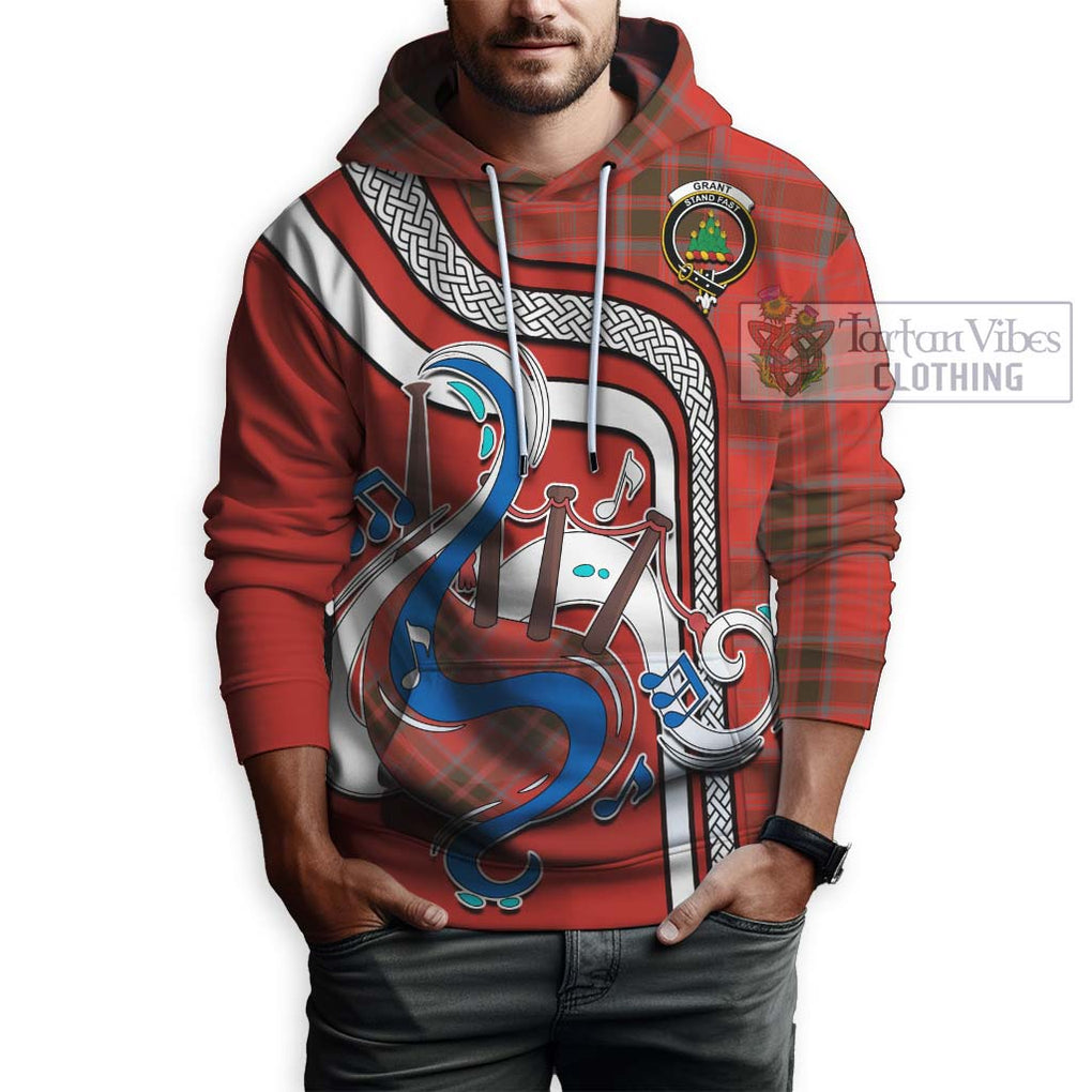 Grant Weathered Tartan Hoodie with Epic Bagpipe Style Zip Hoodie - Tartanvibesclothing Shop