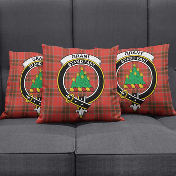 Grant Weathered Tartan Pillow Cover with Family Crest