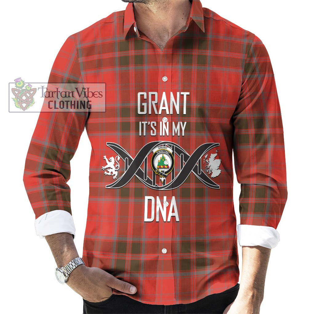 Grant Weathered Tartan Long Sleeve Button Shirt with Family Crest DNA In Me Style Men's Shirt S - Tartanvibesclothing Shop