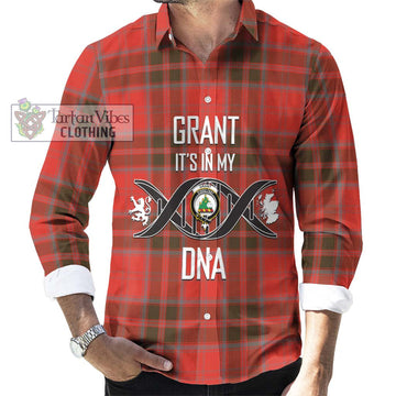 Grant Weathered Tartan Long Sleeve Button Shirt with Family Crest DNA In Me Style