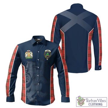 Grant Weathered Tartan Long Sleeve Button Up Shirt with Family Crest and Lion Rampant Vibes Sport Style