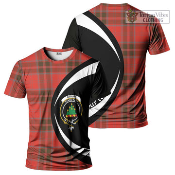 Grant Weathered Tartan T-Shirt with Family Crest Circle Style