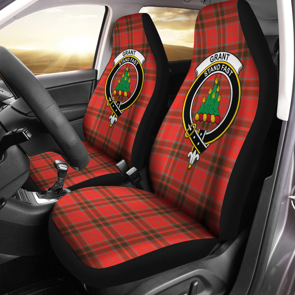 Grant Weathered Tartan Car Seat Cover with Family Crest One Size - Tartanvibesclothing