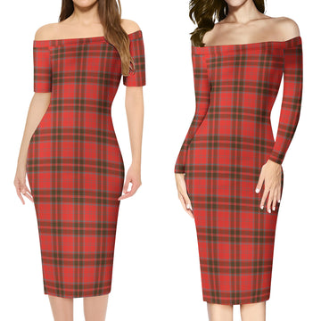 Grant Weathered Tartan Off Shoulder Lady Dress