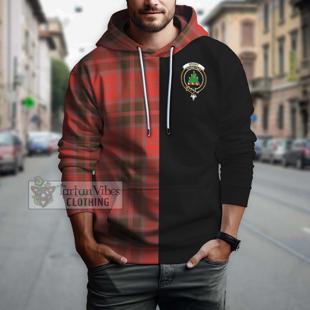 Tartan Vibes Clothing Grant Weathered Tartan Hoodie with Family Crest and Half Of Me Style