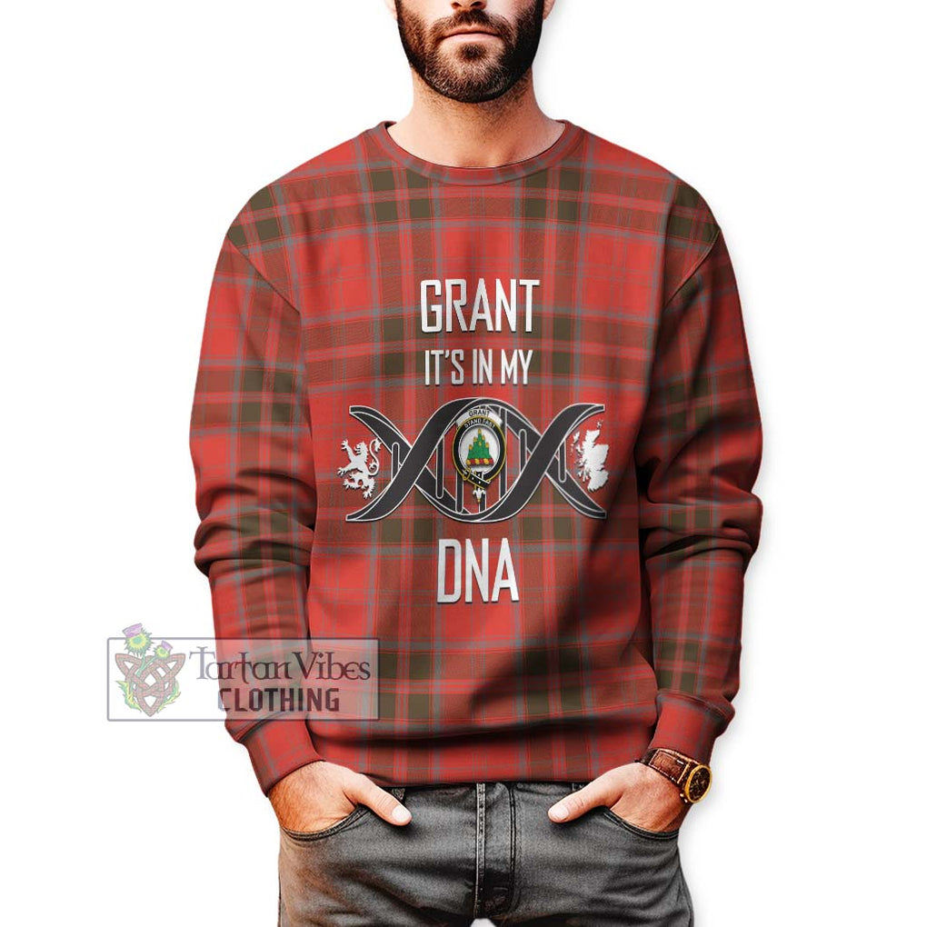 Grant Weathered Tartan Sweatshirt with Family Crest DNA In Me Style Unisex - Tartanvibesclothing Shop