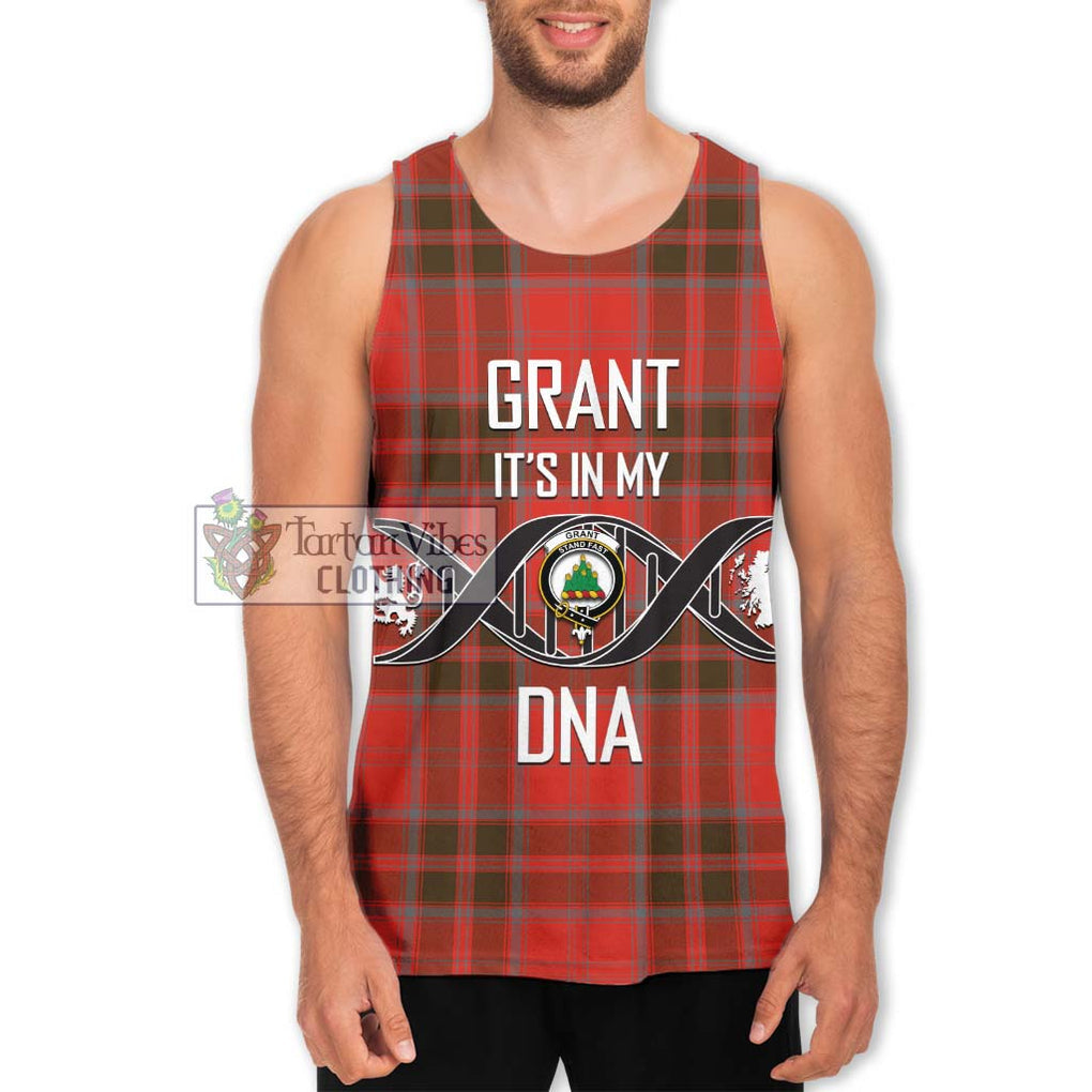 Grant Weathered Tartan Men's Tank Top with Family Crest DNA In Me Style Men - Tartanvibesclothing Shop