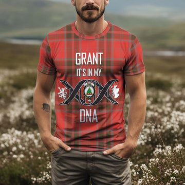 Grant Weathered Tartan T-Shirt with Family Crest DNA In Me Style