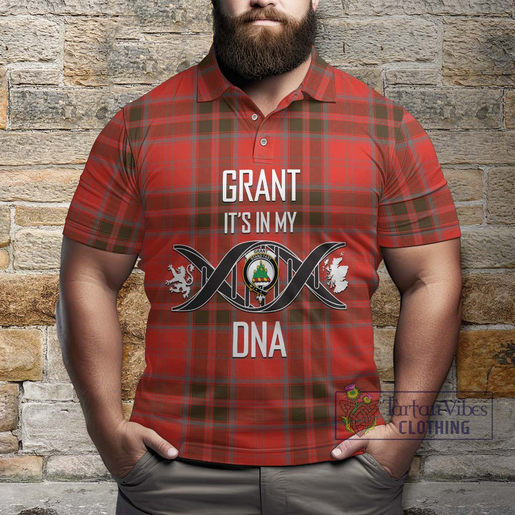 Grant Weathered Tartan Polo Shirt with Family Crest DNA In Me Style Kid - Tartanvibesclothing Shop