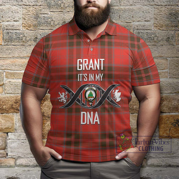 Grant Weathered Tartan Polo Shirt with Family Crest DNA In Me Style