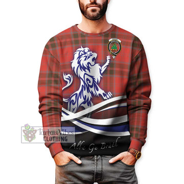 Grant Weathered Tartan Sweatshirt with Alba Gu Brath Regal Lion Emblem