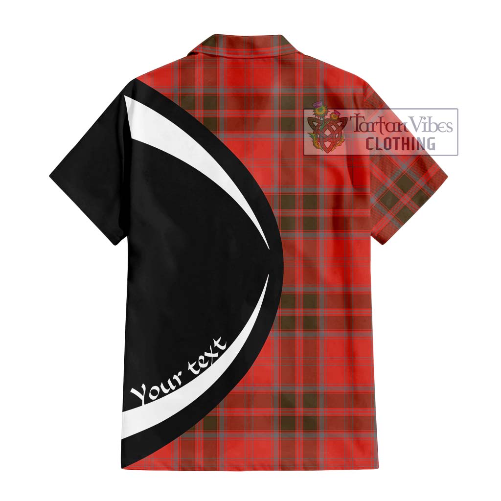 Grant Weathered Tartan Short Sleeve Button Up with Family Crest Circle Style - Tartan Vibes Clothing