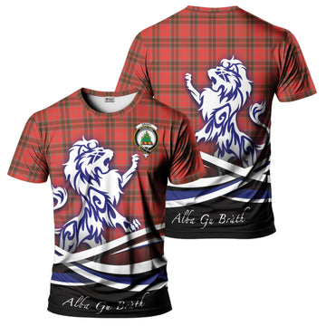 Grant Weathered Tartan T-Shirt with Alba Gu Brath Regal Lion Emblem