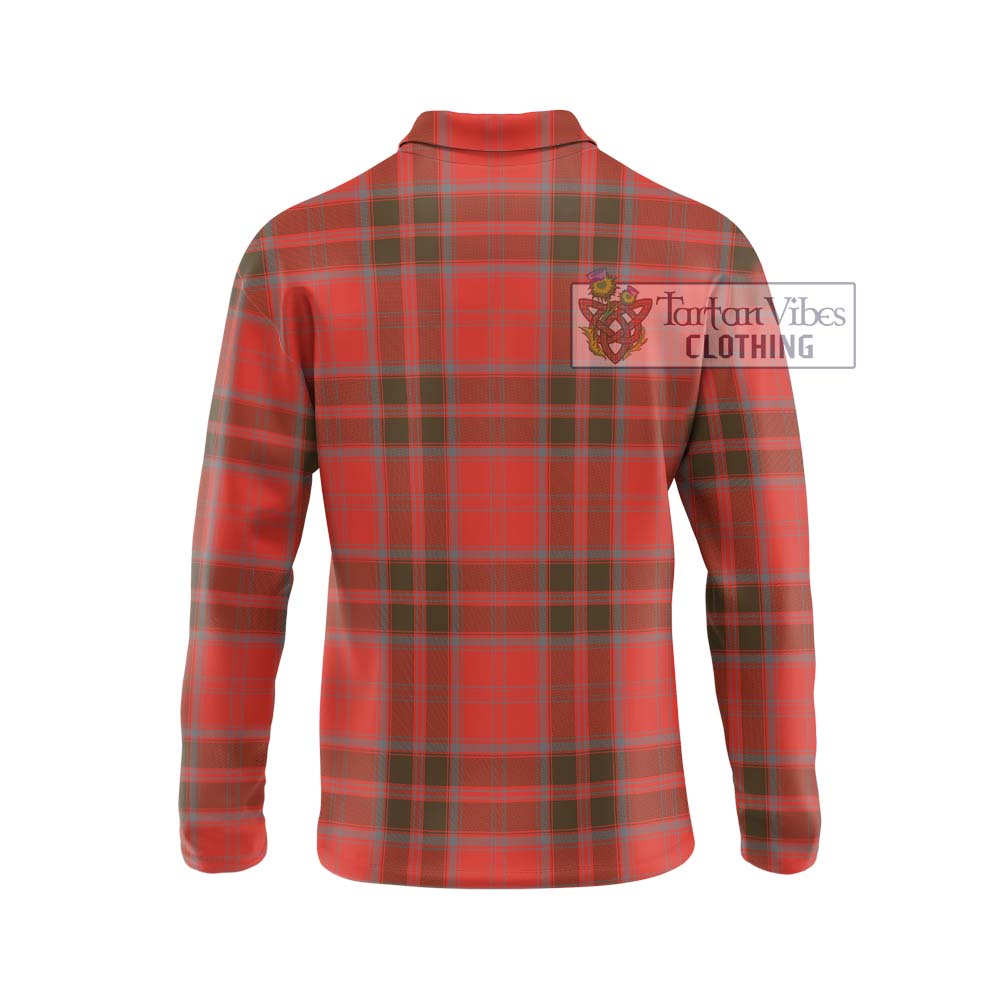 Grant Weathered Tartan Long Sleeve Polo Shirt with Family Crest DNA In Me Style - Tartanvibesclothing Shop