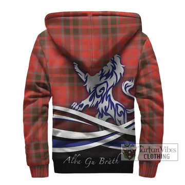 Grant Weathered Tartan Sherpa Hoodie with Alba Gu Brath Regal Lion Emblem