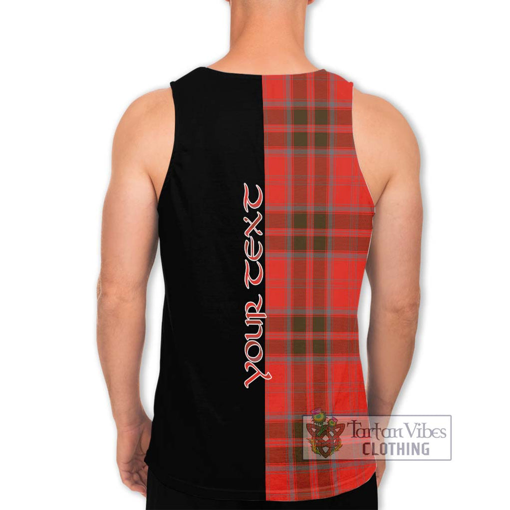 Grant Weathered Tartan Men's Tank Top with Family Crest and Half Of Me Style - Tartanvibesclothing Shop