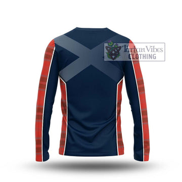 Grant Weathered Tartan Long Sleeve T-Shirt with Family Crest and Lion Rampant Vibes Sport Style