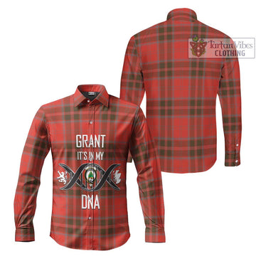 Grant Weathered Tartan Long Sleeve Button Shirt with Family Crest DNA In Me Style