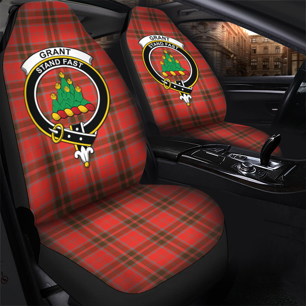 Grant Weathered Tartan Car Seat Cover with Family Crest - Tartanvibesclothing