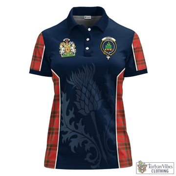 Grant Weathered Tartan Women's Polo Shirt with Family Crest and Scottish Thistle Vibes Sport Style