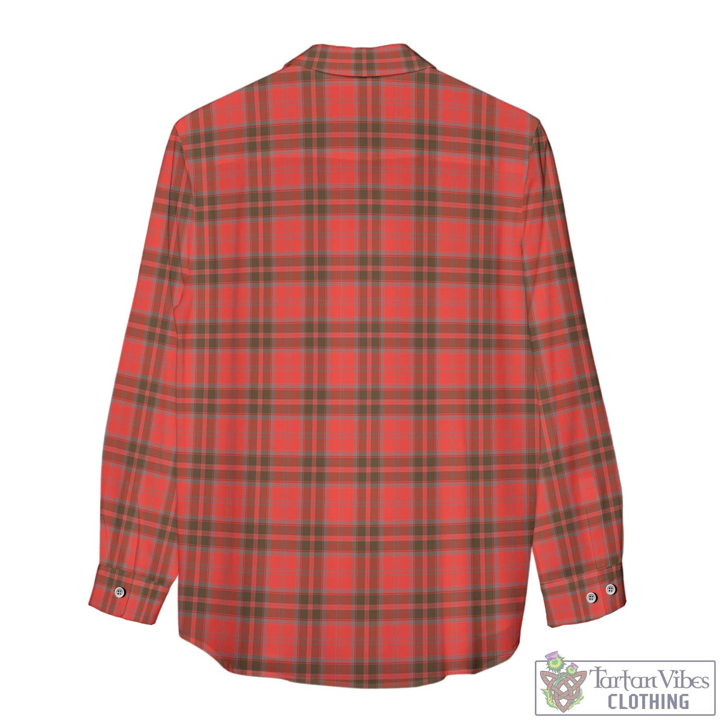 Tartan Vibes Clothing Grant Weathered Tartan Womens Casual Shirt with Family Crest