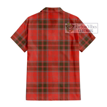 Grant Weathered Tartan Short Sleeve Button Shirt with Family Crest DNA In Me Style