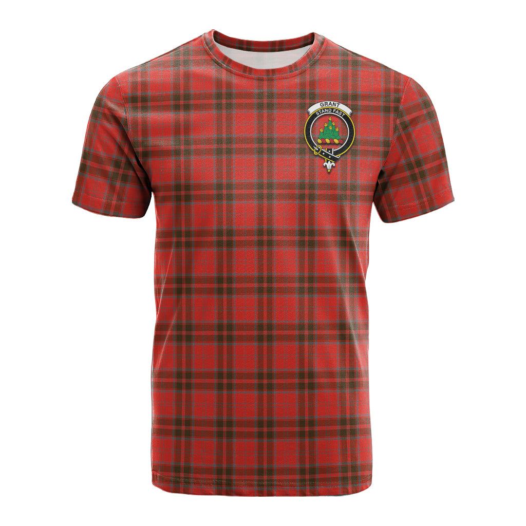 Grant Weathered Tartan T-Shirt with Family Crest - Tartan Vibes Clothing