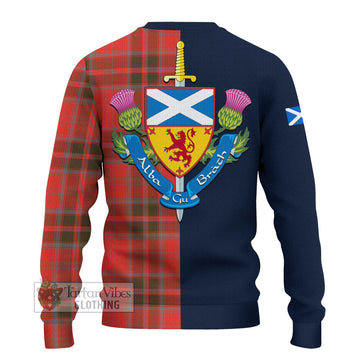 Grant Weathered Tartan Ugly Sweater with Scottish Lion Royal Arm Half Style