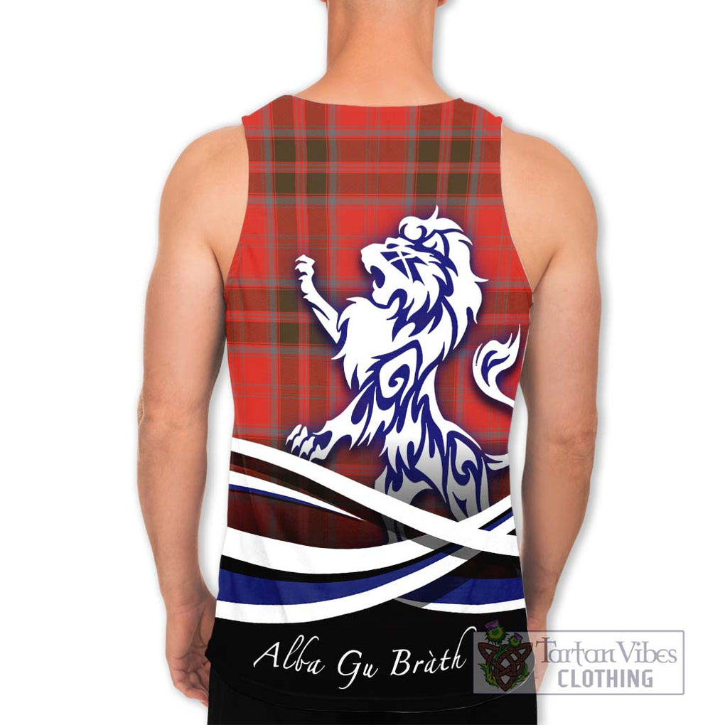 Grant Weathered Tartan Men's Tank Top with Alba Gu Brath Regal Lion Emblem - Tartanvibesclothing Shop