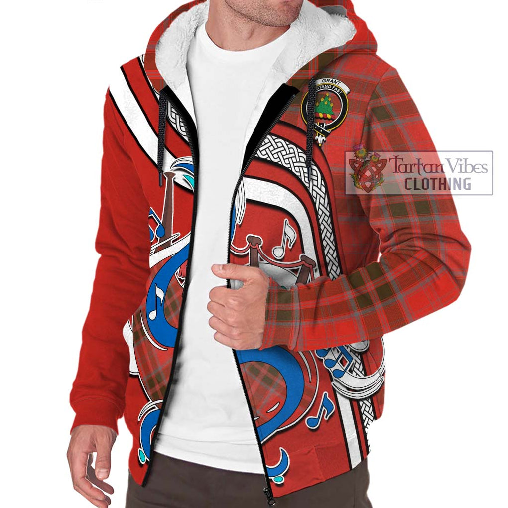 Grant Weathered Tartan Sherpa Hoodie with Epic Bagpipe Style Unisex - Tartanvibesclothing Shop