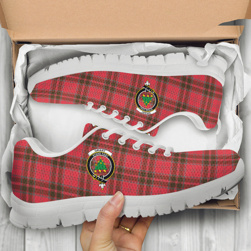 Grant Weathered Tartan Sneakers with Family Crest - Tartan Vibes Clothing