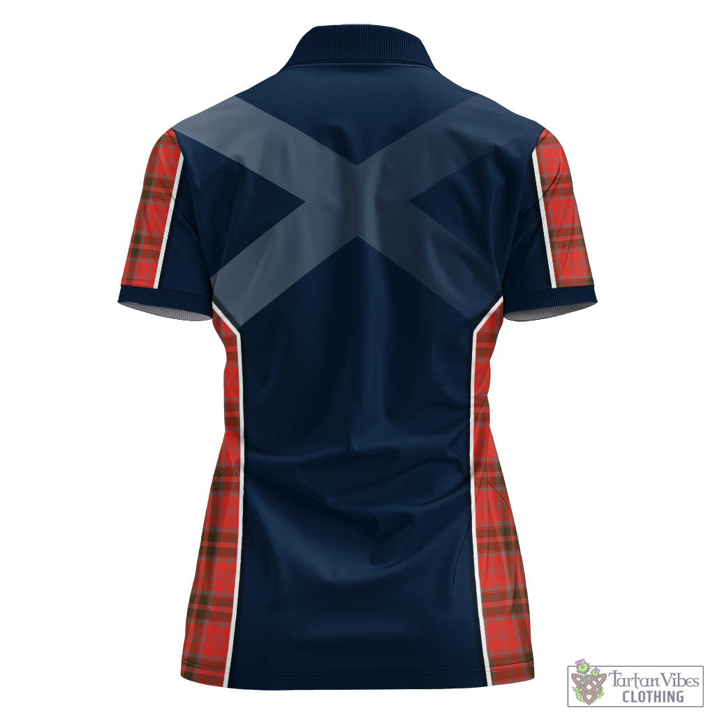 Grant Weathered Tartan Women's Polo Shirt with Family Crest and Lion Rampant Vibes Sport Style - Tartan Vibes Clothing