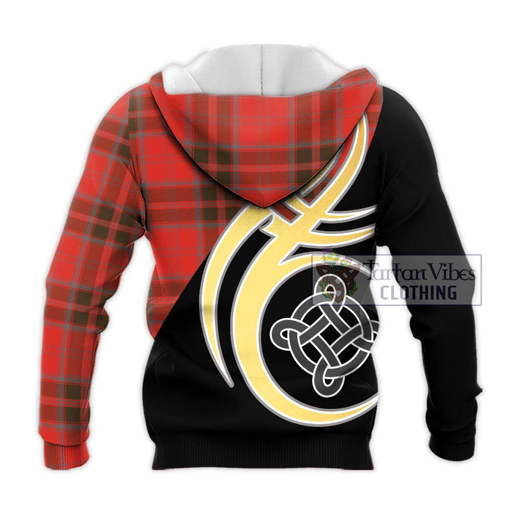 Grant Weathered Tartan Knitted Hoodie with Family Crest and Celtic Symbol Style - Tartan Vibes Clothing