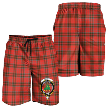 Grant Weathered Tartan Mens Shorts with Family Crest