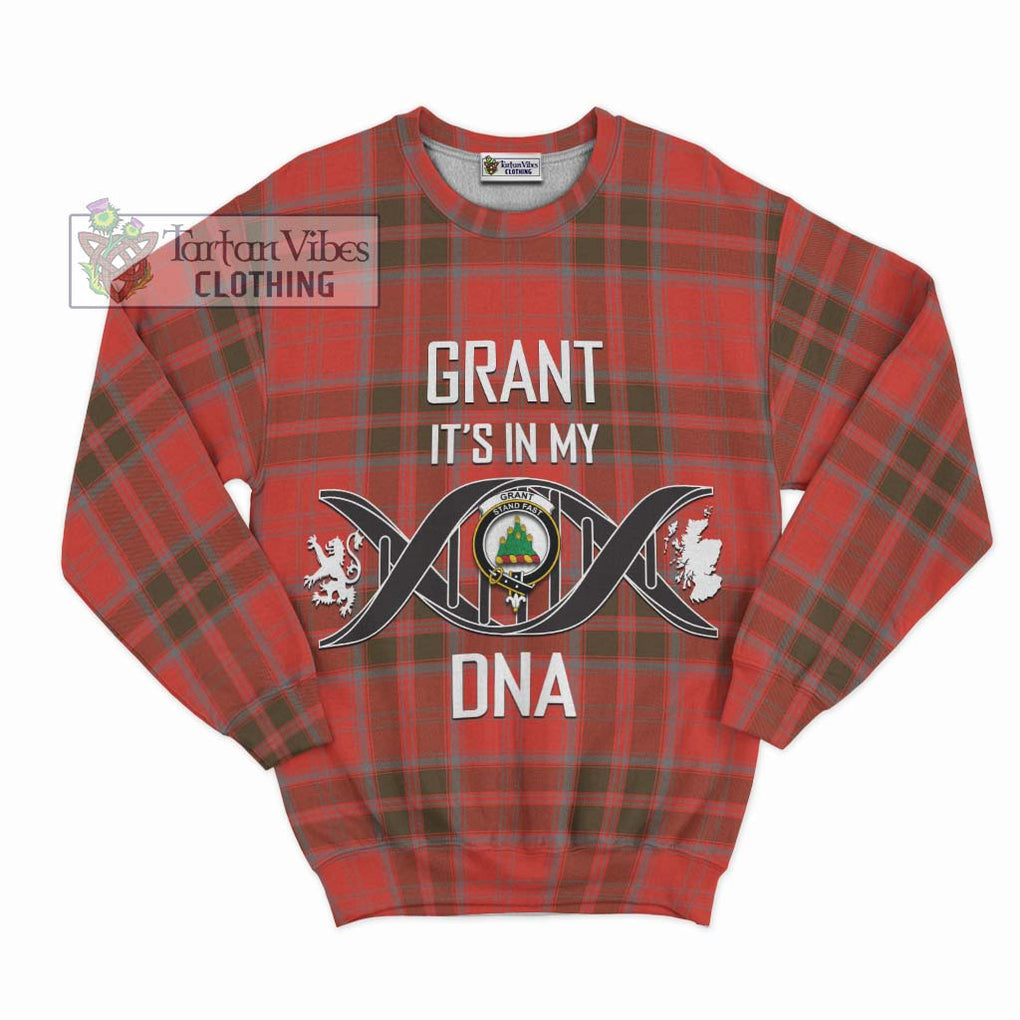 Grant Weathered Tartan Sweatshirt with Family Crest DNA In Me Style - Tartanvibesclothing Shop