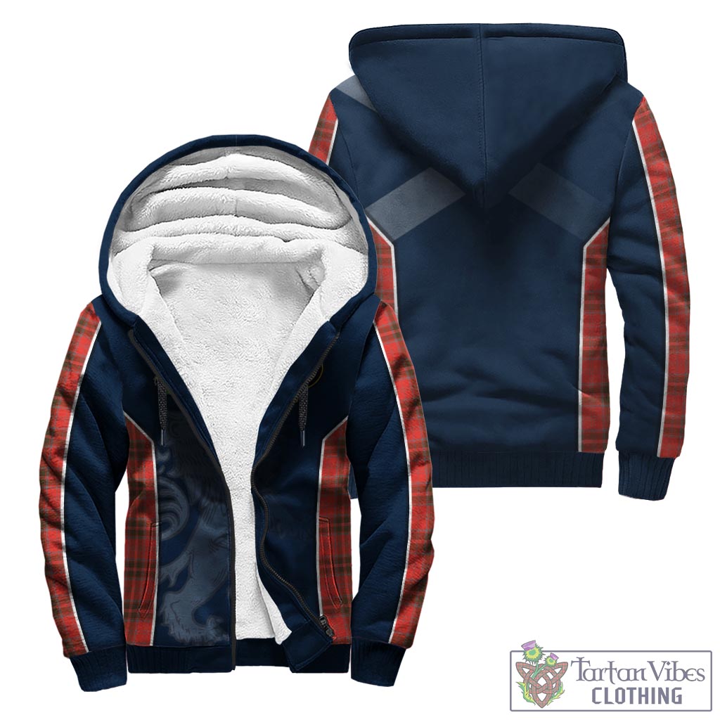 Tartan Vibes Clothing Grant Weathered Tartan Sherpa Hoodie with Family Crest and Lion Rampant Vibes Sport Style