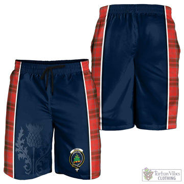 Grant Weathered Tartan Men's Shorts with Family Crest and Scottish Thistle Vibes Sport Style