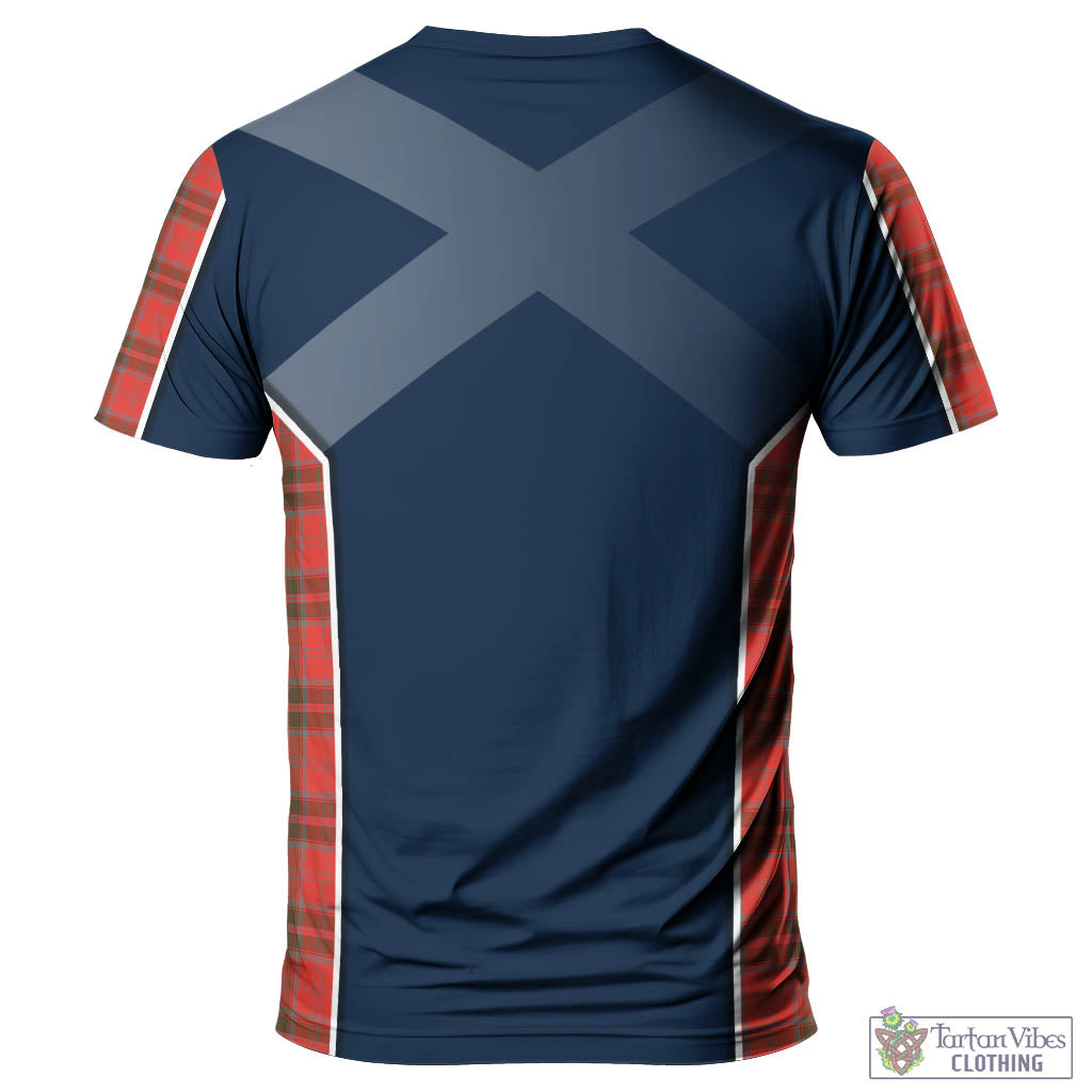 Tartan Vibes Clothing Grant Weathered Tartan T-Shirt with Family Crest and Lion Rampant Vibes Sport Style