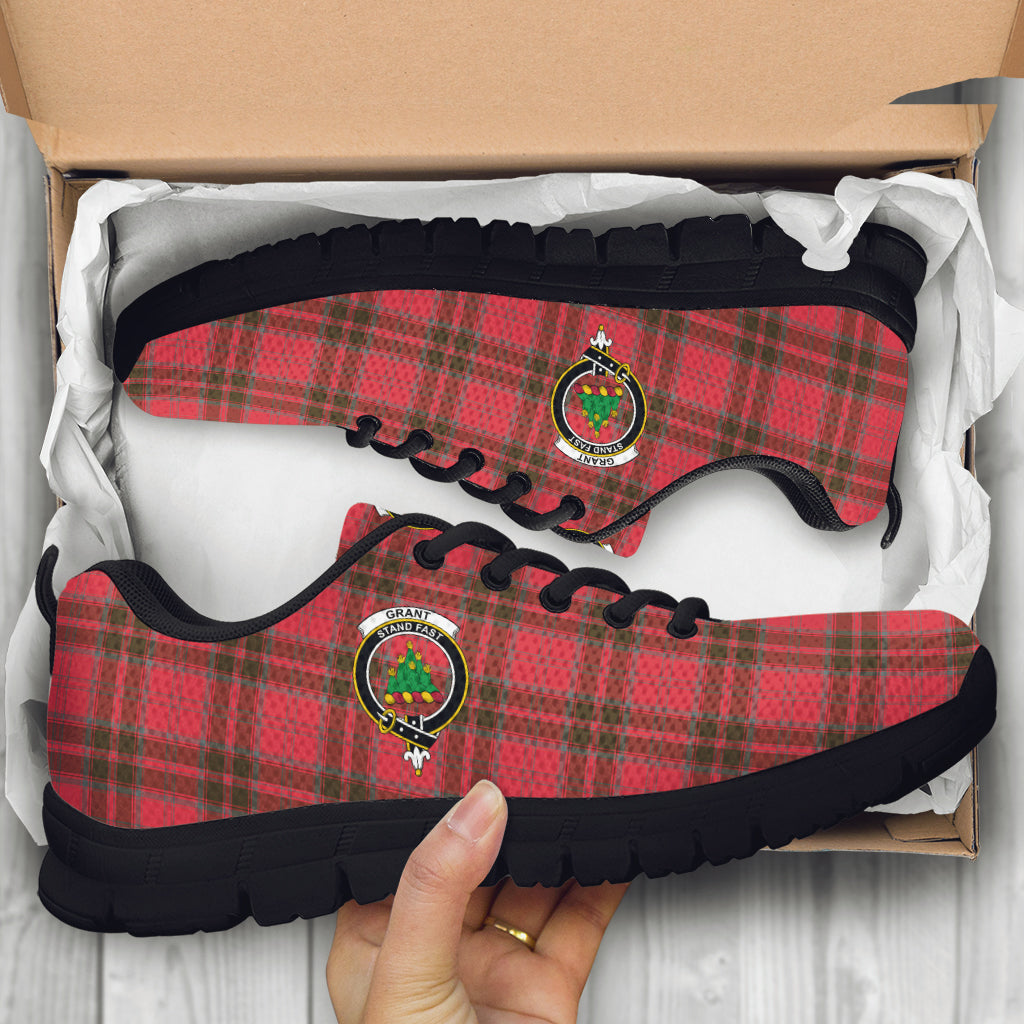 Grant Weathered Tartan Sneakers with Family Crest - Tartan Vibes Clothing