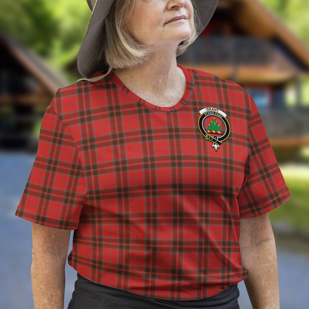 Grant Weathered Tartan T-Shirt with Family Crest - Tartan Vibes Clothing